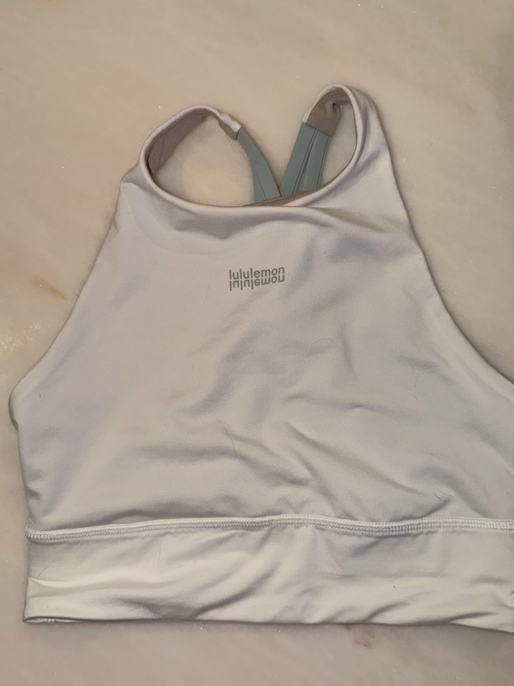lululemon athletica White High-Neck Crop Sports Bra